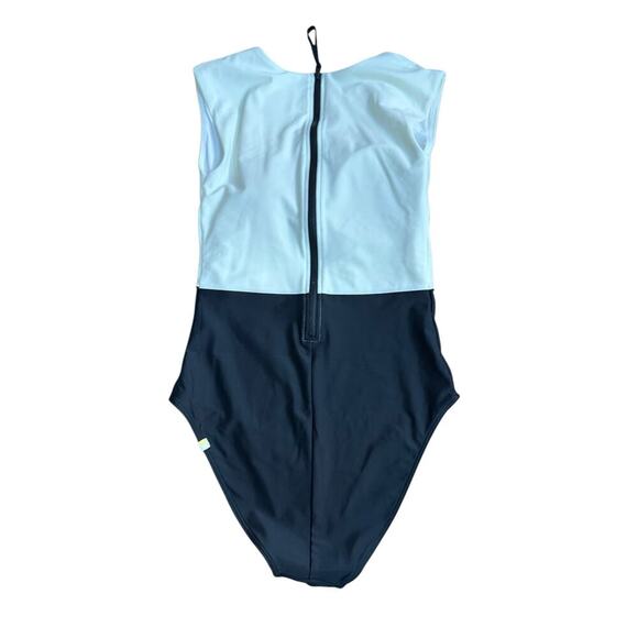 Summersalt Women's Black White High Neck Open Back One Piece Bathing Suit Size 6 - Picture 6 of 8